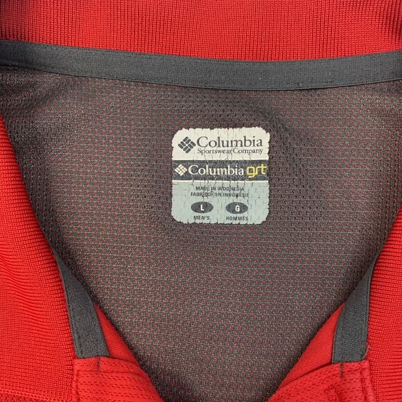 Columbia Polo Shirt Mens L Large Red Columbia Grt Omni Dry Short Sleeve Golf - Picture 4 of 11
